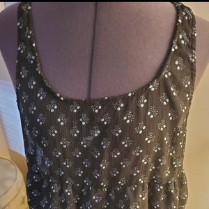 Pin & Needles Black Floral Polka Dotted Ruffle Sheer Summer Top